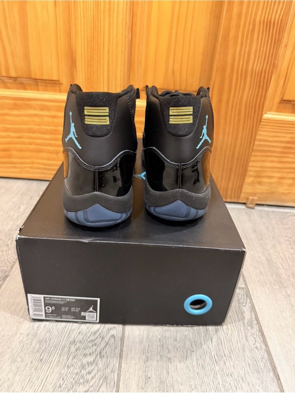 Jordan 11 Retro Black with Blue Jumpman - Picture 5 of 10